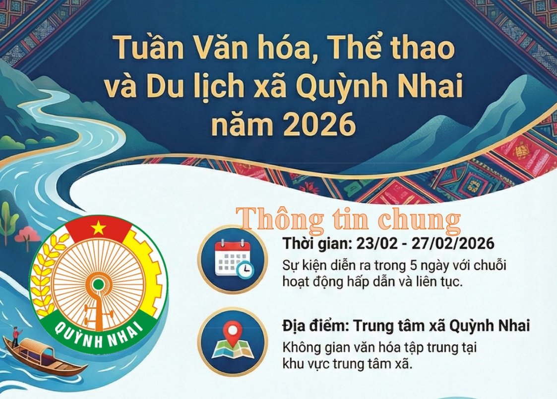 Tuần Văn hóa, Thể thao và Du lịch xã Quỳnh Nhai năm 2026 (infographic)