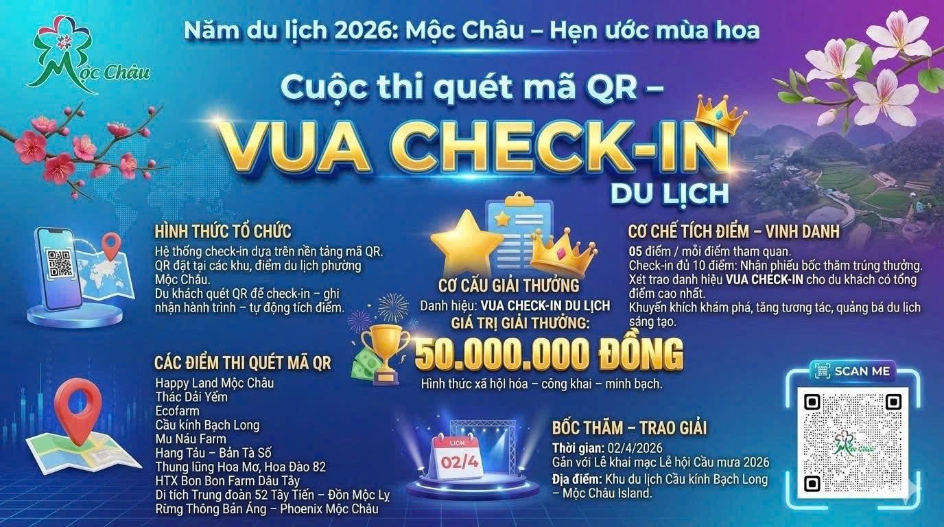 Phát động 3 cuộc thi chào mừng năm du lịch 2026 : Mộc Châu - Hẹn ước mùa hoa
