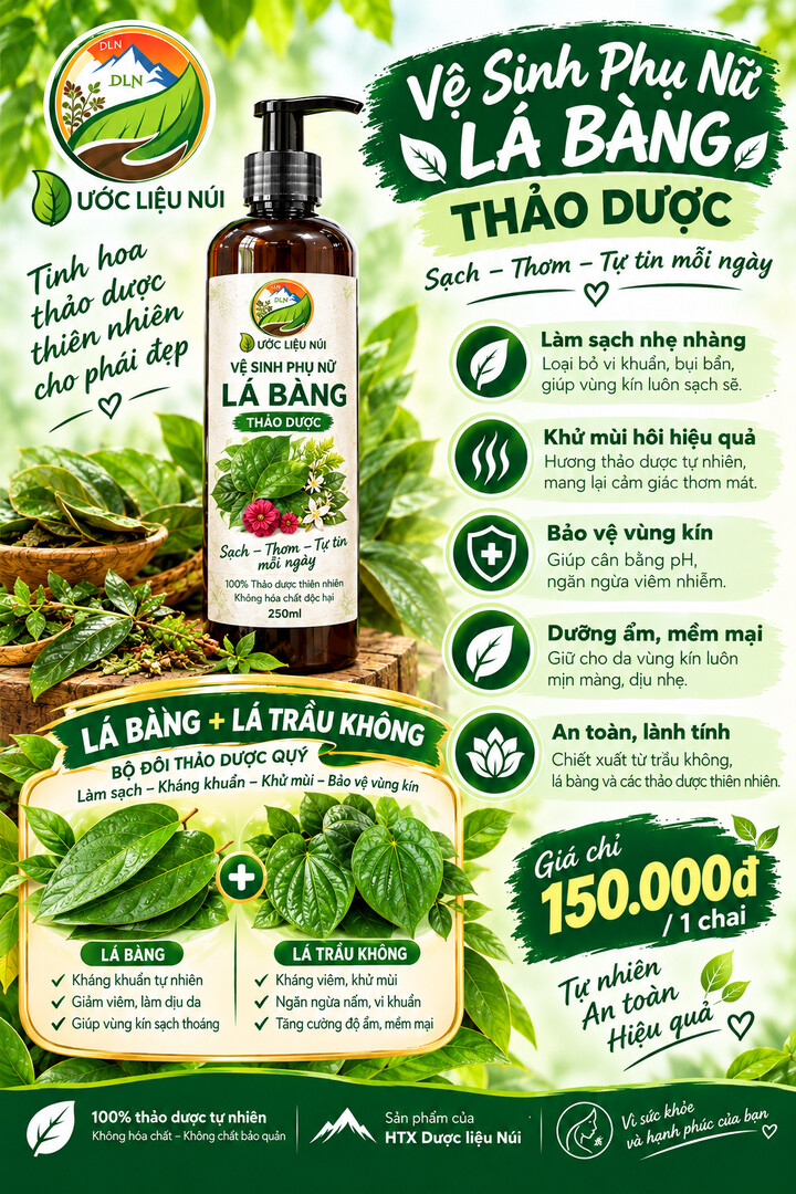 Vệ sinh phụ nữ Lá Bàng thảo dược